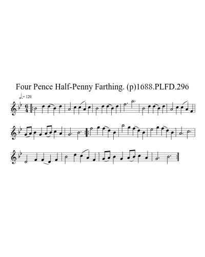 Four Pence Half-Penny Farthing. (p)1688.PLFD.296