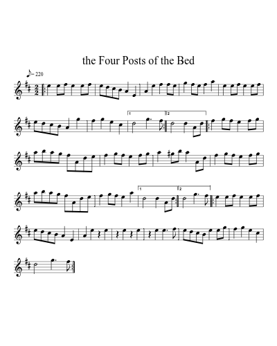 the Four Posts of the Bed sheet music preview