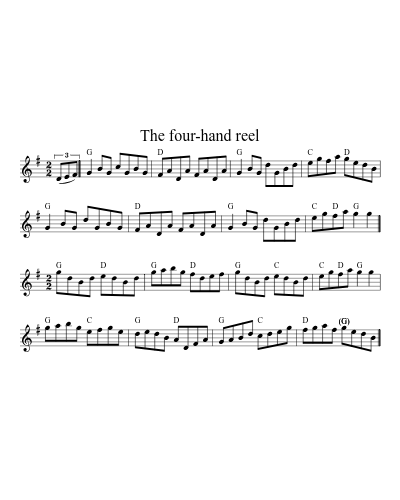 The four-hand reel (Version 5) sheet music preview