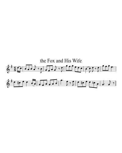 The Fox and His Wife (Version 3) sheet music preview