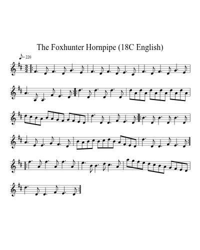 The Foxhunter Hornpipe (18C English)