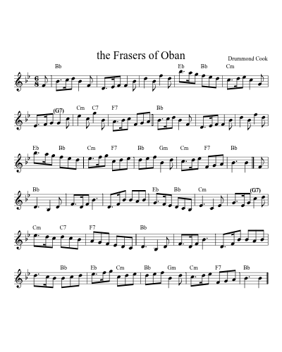 the Frasers of Oban sheet music preview