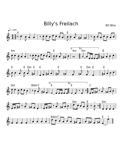 Billy's Freilach (Frei Billys) (#28015)
