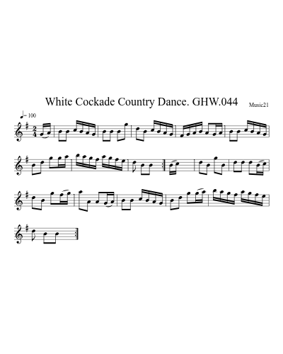 White Cockade Country Dance. GHW.044