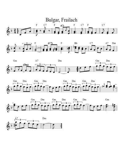 Bulgar, Frailach (Version 12) sheet music preview