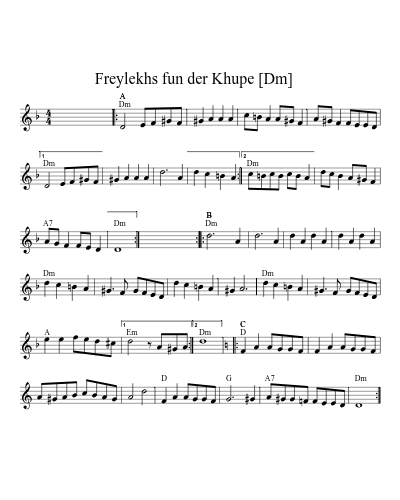 Freylekhs fun der Khupe    [Dm] (Version 3)