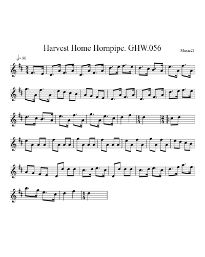 Harvest Home Hornpipe. GHW.056 preview