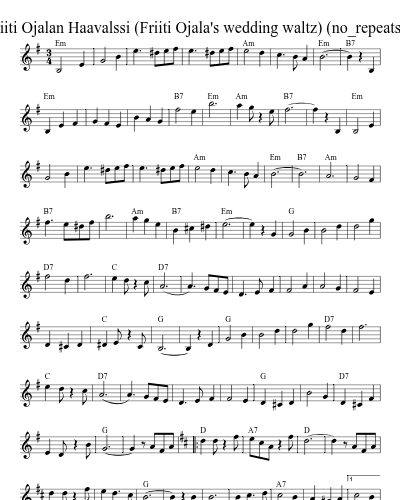 Friiti Ojalan Haavalssi  (Friiti Ojala's wedding waltz)  (no_repeats)