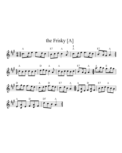 the Frisky   [A] (Version 2) sheet music preview