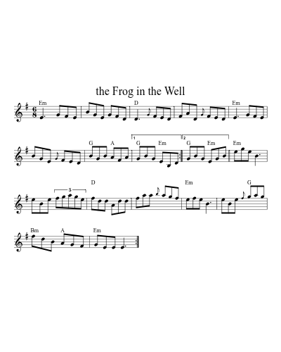 The Frog In The Well (Version 4) sheet music preview