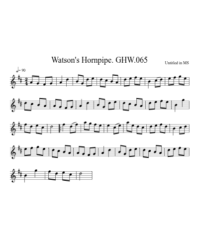 Watson's Hornpipe. GHW.065