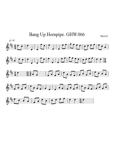 Bang Up Hornpipe. GHW.066