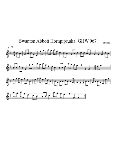 Swanton Abbott Hornpipe,aka. GHW.067