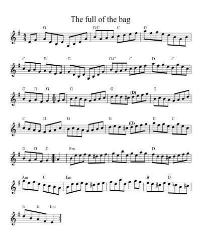 The full of the bag (Version 3) sheet music preview