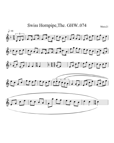 Swiss Hornpipe,The. GHW..074 preview