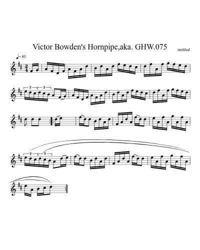 Victor Bowden's Hornpipe,aka. GHW.075