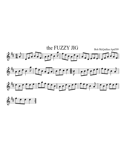 the FUZZY JIG (Fuzzy Jig) sheet music preview