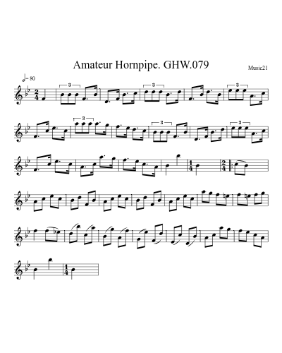 Amateur Hornpipe. GHW.079