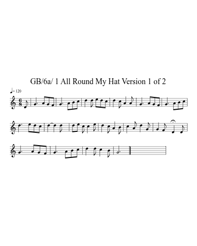 GB/6a/ 1 All Round My Hat Version 1 of 2