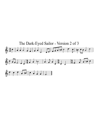 The Dark-Eyed Sailor - Version 2 of 3 sheet music preview