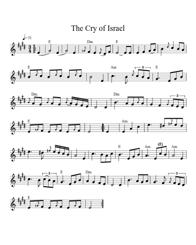 The Cry of Israel (G Gbook1) sheet music preview