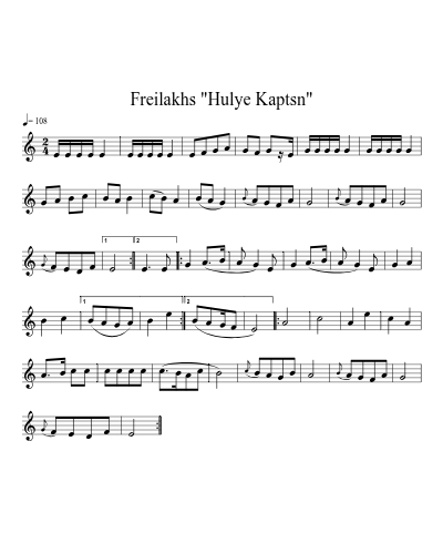 Freilakhs "Hulye Kaptsn" (Version 2)