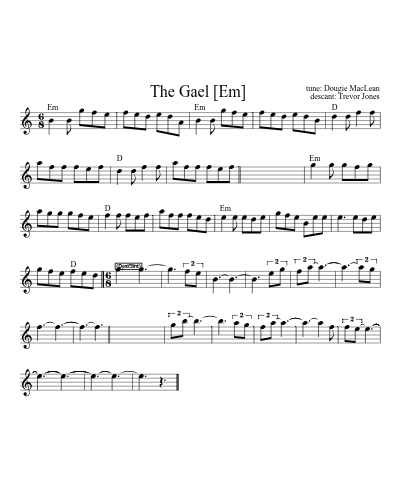 The Gael  [Em] (Version 5) sheet music preview