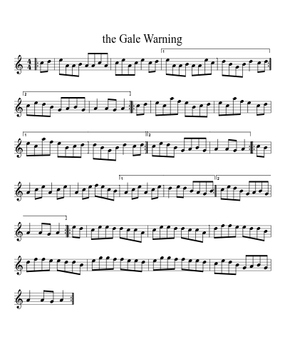the Gale Warning sheet music preview