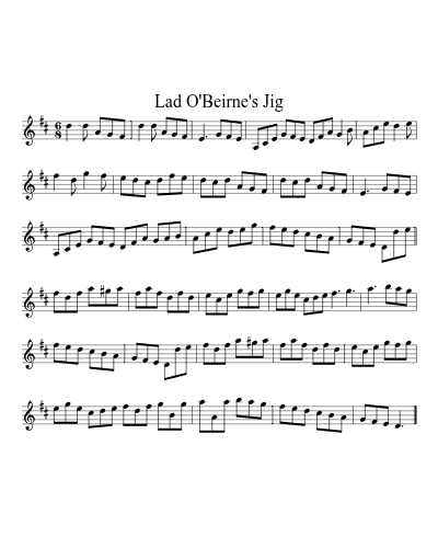 Lad O'Beirne's jig (Version 5)