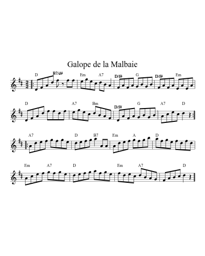 Galope de la Malbaie (Version 2) sheet music preview