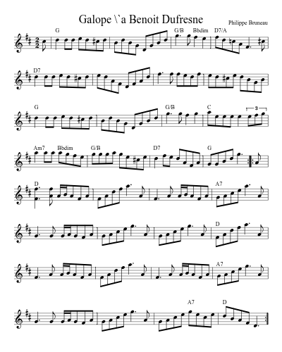 Galope \`a Benoit Dufresne sheet music preview