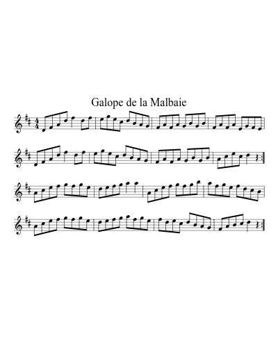 Galope de la Malbaie (Version 3) sheet music preview