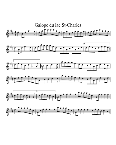 Galope du lac St-Charles (Version 2) sheet music preview