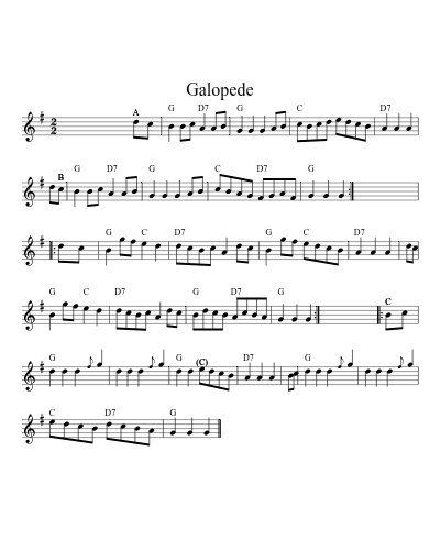 Galopede (Version 7) sheet music preview