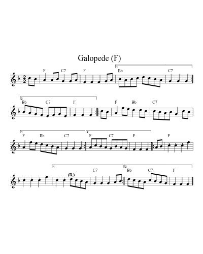 Galopede   (F) (Version 2) sheet music preview
