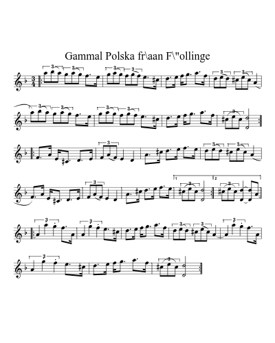 Gammal Polska fr\aan F\"ollinge (Version 2)