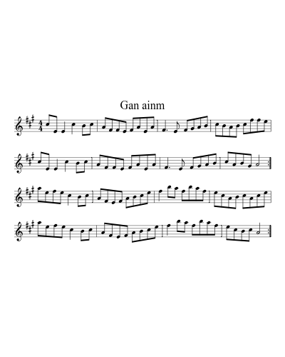 Gan Ainm (Version 4) sheet music preview