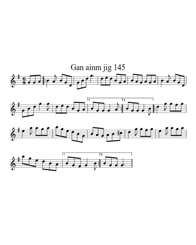 Gan ainm jig 145 sheet music preview