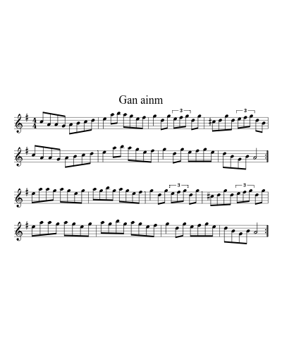 Gan Ainm (Version 5) sheet music preview