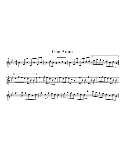 Gan Ainm (Version 7) sheet music preview