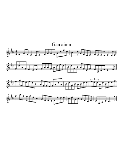 Gan Ainm (Version 20) sheet music preview