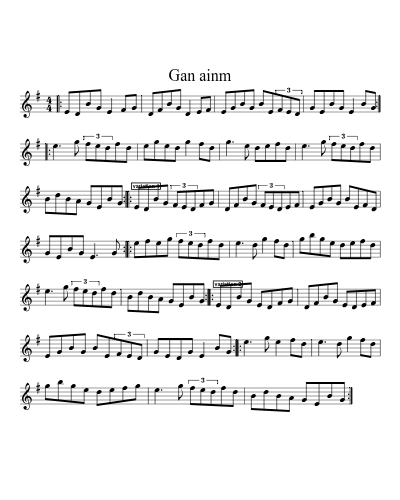 Gan Ainm (Version 25) sheet music preview