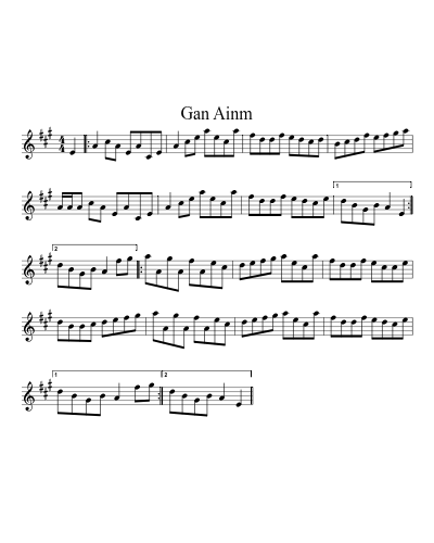 Gan Ainm (Version 27) sheet music preview