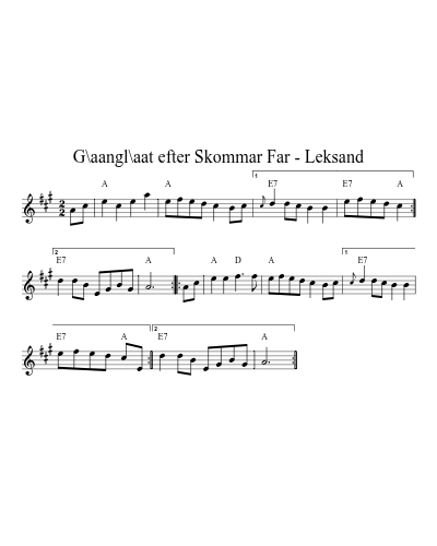 G\aangl\aat efter Skommar Far - Leksand