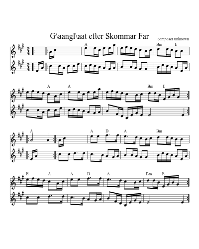 G\aangl\aat efter Skommar Far (Version 2)