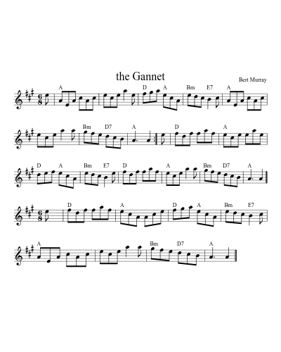 the Gannet sheet music preview