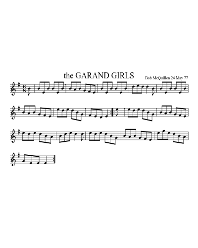 the GARAND GIRLS (Garand Girls) sheet music preview