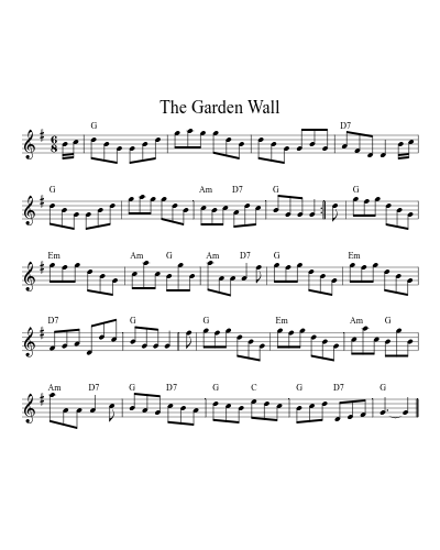 The Garden Wall sheet music preview