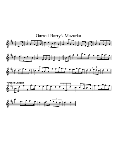 Garrett Barry's Mazurka