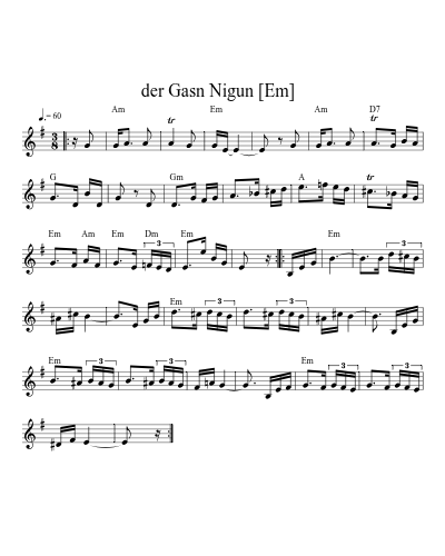 der Gasn Nigun   [Em] (Version 2)
